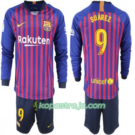 Billiga Fotbollströjor FC Barcelona Suarez 9 Barn Hemma tröja 2018/19 Långärmad